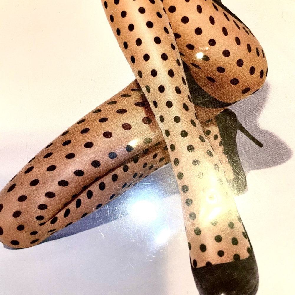 Wolford Bonny Dot Tights Black size Large New Rare - Picture 1 of 7